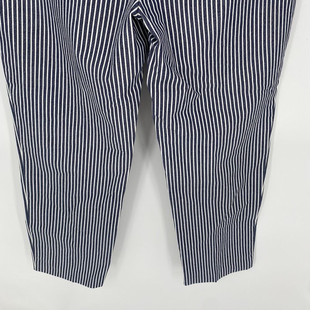 Loft The Riviera Slim Pin Striped Button Front Slacks Pants Women's Size 8 - Picture 6 of 10